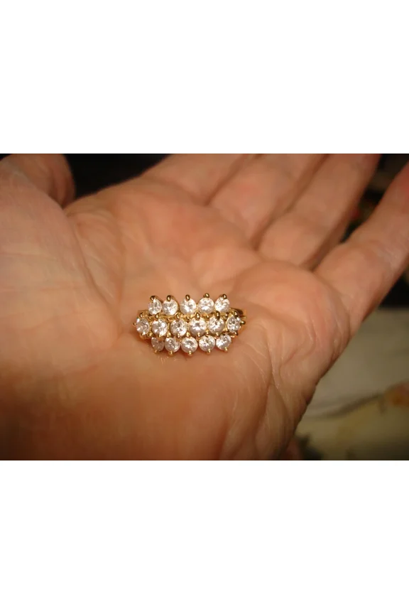 2 Ct Simulated Diamond Waterfall Cocktail Ring 14K Yellow Gold Plated