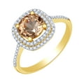 thumbnail image 1 of AFFY 2 Ct Simulated Morganite & White Natural Diamond Double Halo Engagement Ring in 10k Yellow Gold Ring Size - 7, 1 of 1