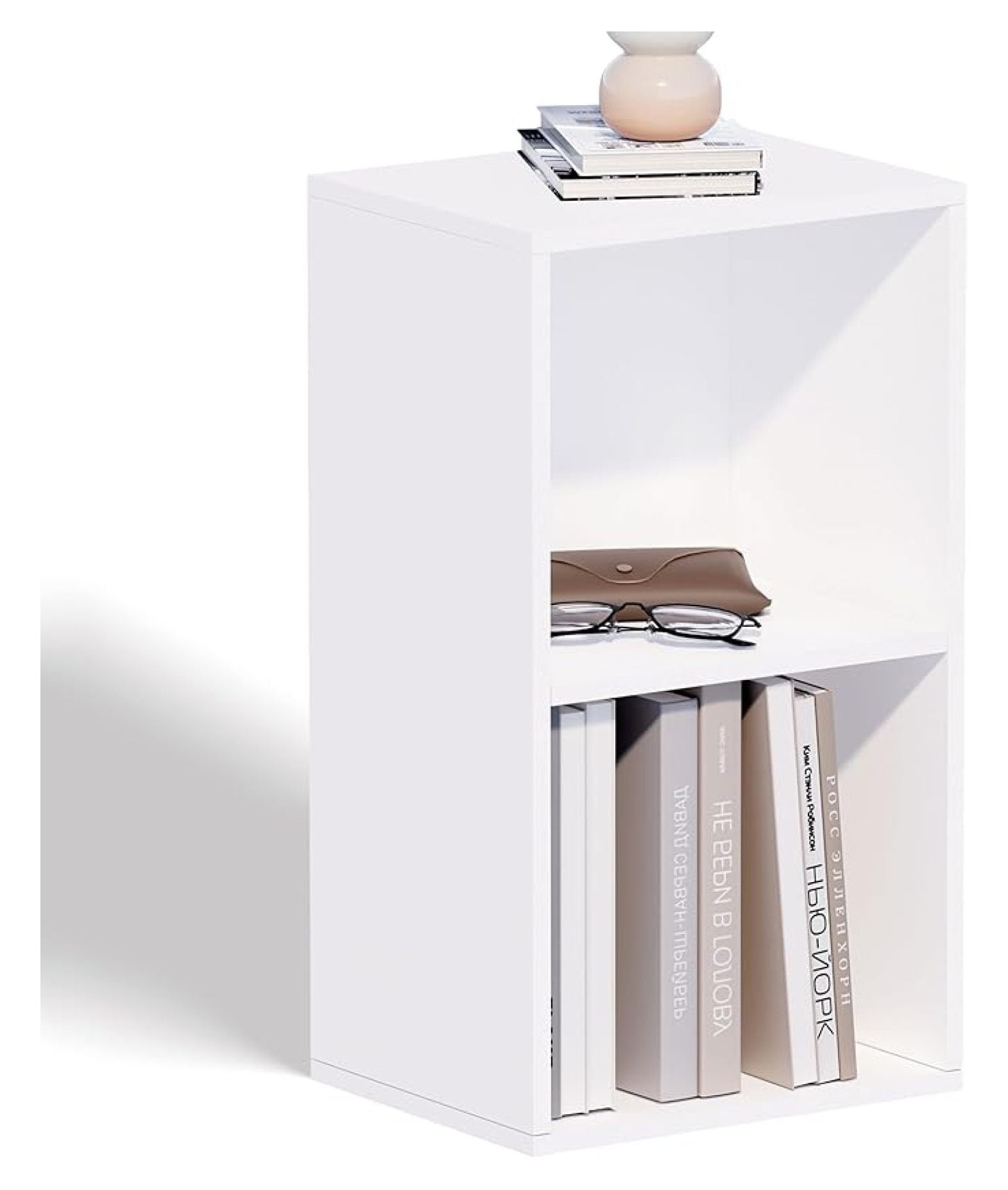 2 Cube Storage Organizer,Wooden 2-Tier Open Shelf Bookshelf,Versatile ...