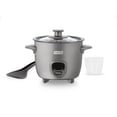 thumbnail image 1 of 2-Cup Electric Mini Rice Cooker with Automatic Keep Warm Function, Compact Small Rice Maker with Included Recipes and Accessories for Rice, Oatmeal, Soups, and Everyday Cooking, Graphite, 1 of 7