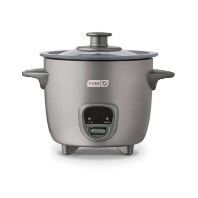 2-Cup Electric Mini Rice Cooker - Graphite: Small Rice Maker, Automatic Keep Warm, Includes Recipes & Accessories