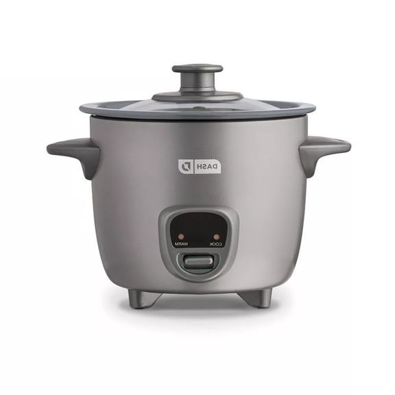2-Cup Electric Mini Rice Cooker - Graphite: Small Rice Maker, Automatic Keep Warm, Includes Recipes & Accessories