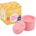 thumbnail image 1 of 2 Cup Extra Large Pink Pig-Shaped Grease Container - Novelty Bacon Grease Container With Strainer, 1 of 6