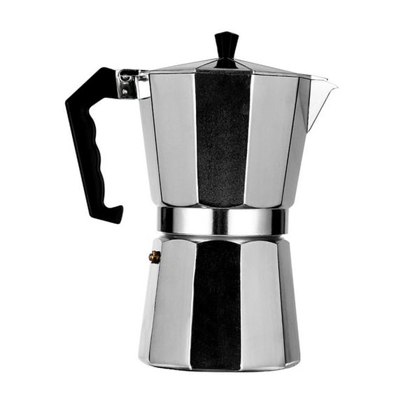 2 Cup Moka Pot Express Coffee Machine Aluminum Iconic Italian Stovetop Espresso Maker For Home & Camping(Silver,100ml)