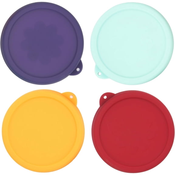 2 Cup Round Silicone Storage Cover Lids Replacement for Anchor Hocking and Pyrex 7200-PC Glass Bowls (Container not Included) (Mix) 4 Pack