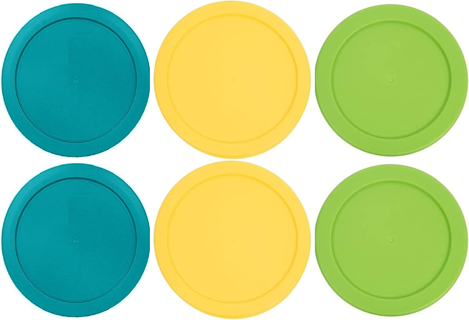 2 Cup Spring Green, Yellow & Turquoise Replacement Lids/Covers For 7200 ...