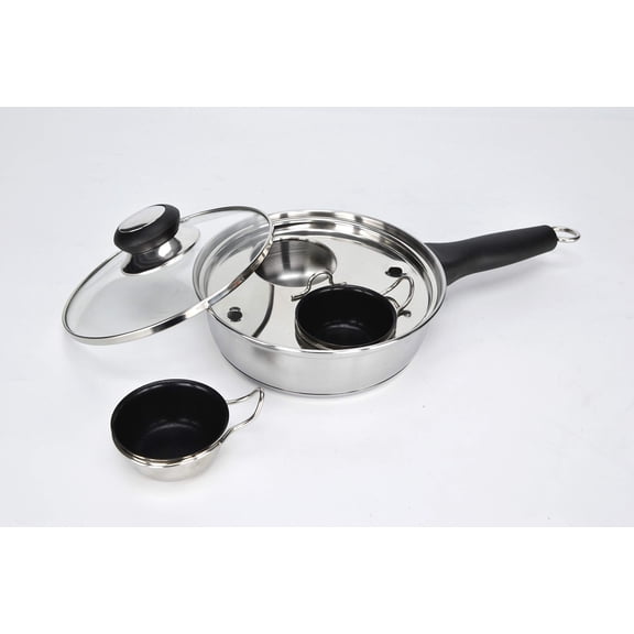 2-Cup Stainless Steel Egg Poacher, Nonstick, Induction Ready – Poached Egg Maker