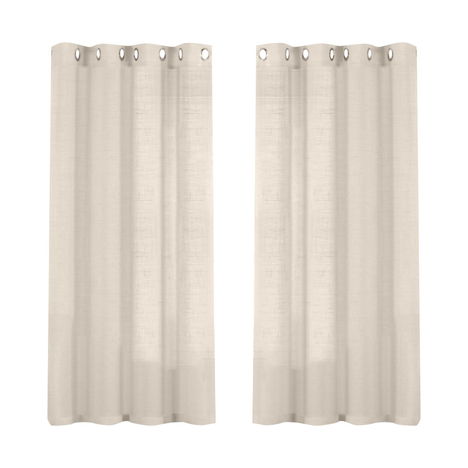 2 Curtains Linen Sheer Curtains 63 Inch Length Semi Sheer Curtains Silver Linen Curtain Panels for Living Room/Bedroom Light Filtering Curtains 2 Panels