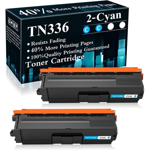 2 Cyan TN336 / TN336C Toner Cartridge Replacement for Brother MFC-8600CDW 9460CDN L8600CDW L8650CDW L9550CDW HL-L8250CDN L8350CDW L9200CDW DCP-9050CDN 9270CDN L8400CDN Printer