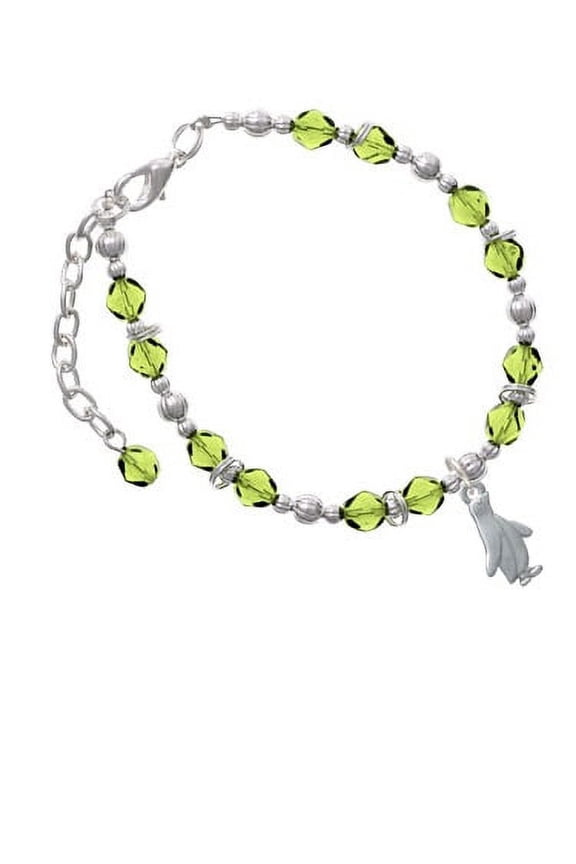 2-D Penguin Lime Green Beaded Bracelet