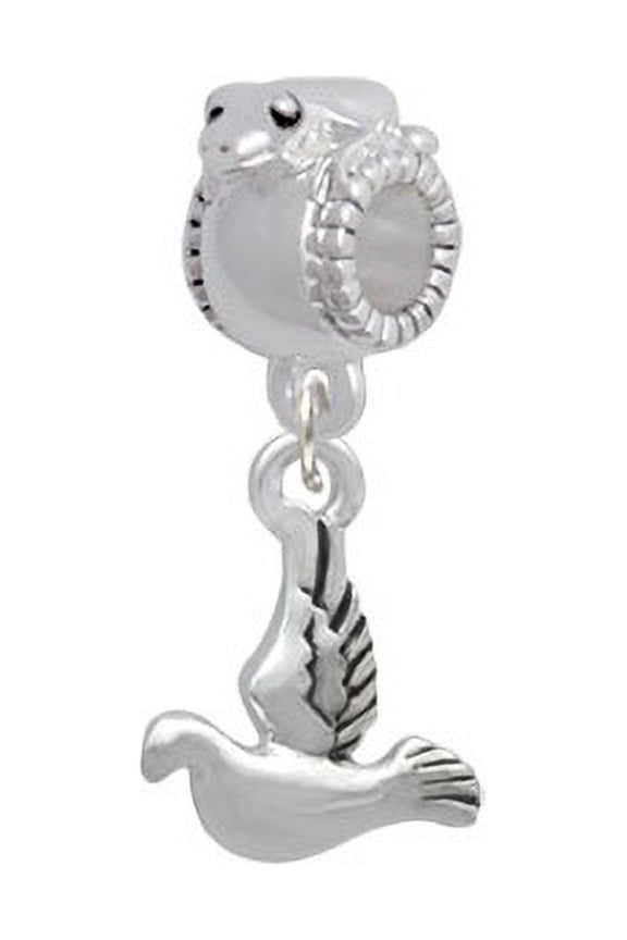 2-D Small Dove - Frog Charm Bead