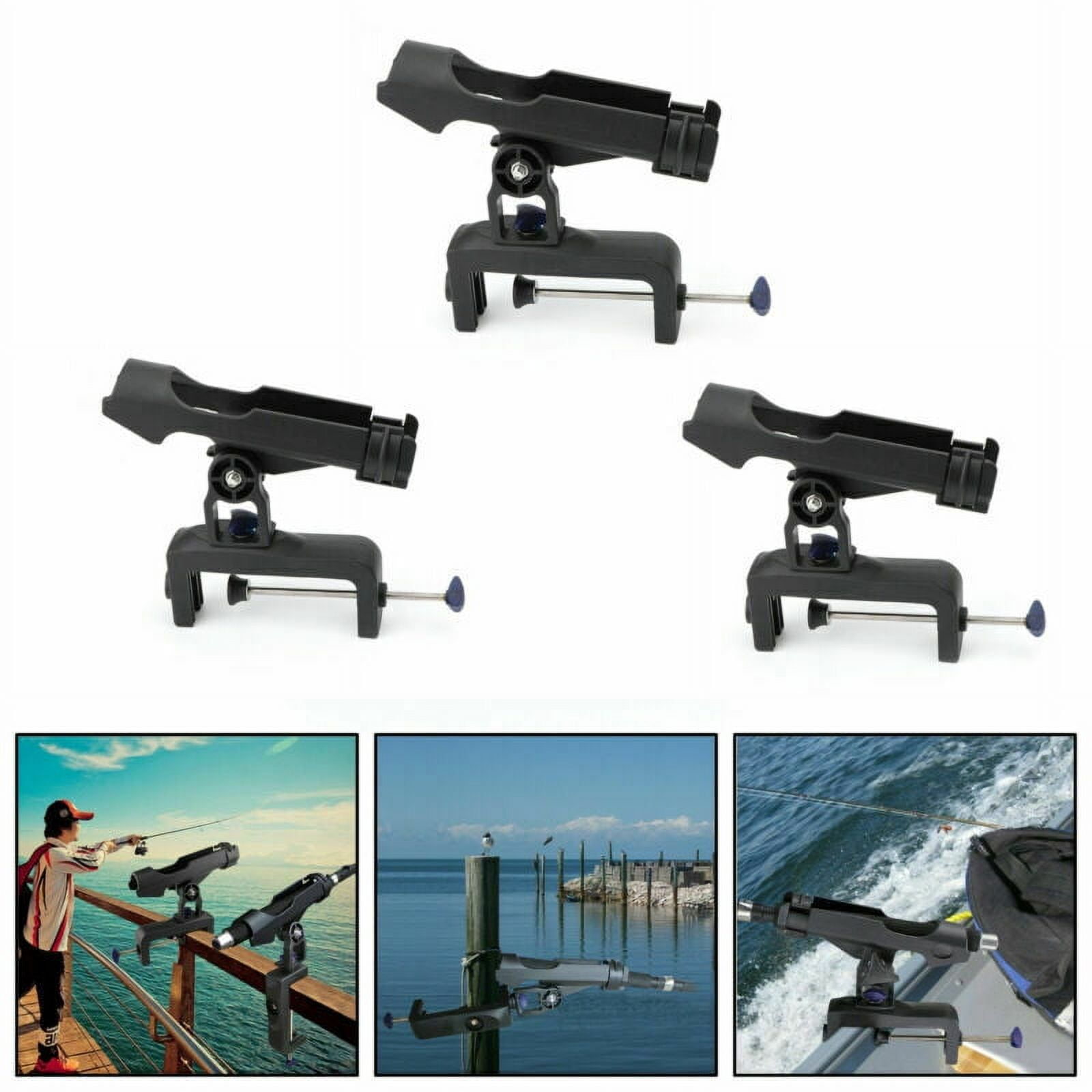 2-DAY Motor Genic Adjustable Boat Fishing Pole Rod Holder Clamp-on Rail  4.7inches Fit for Kayak 
