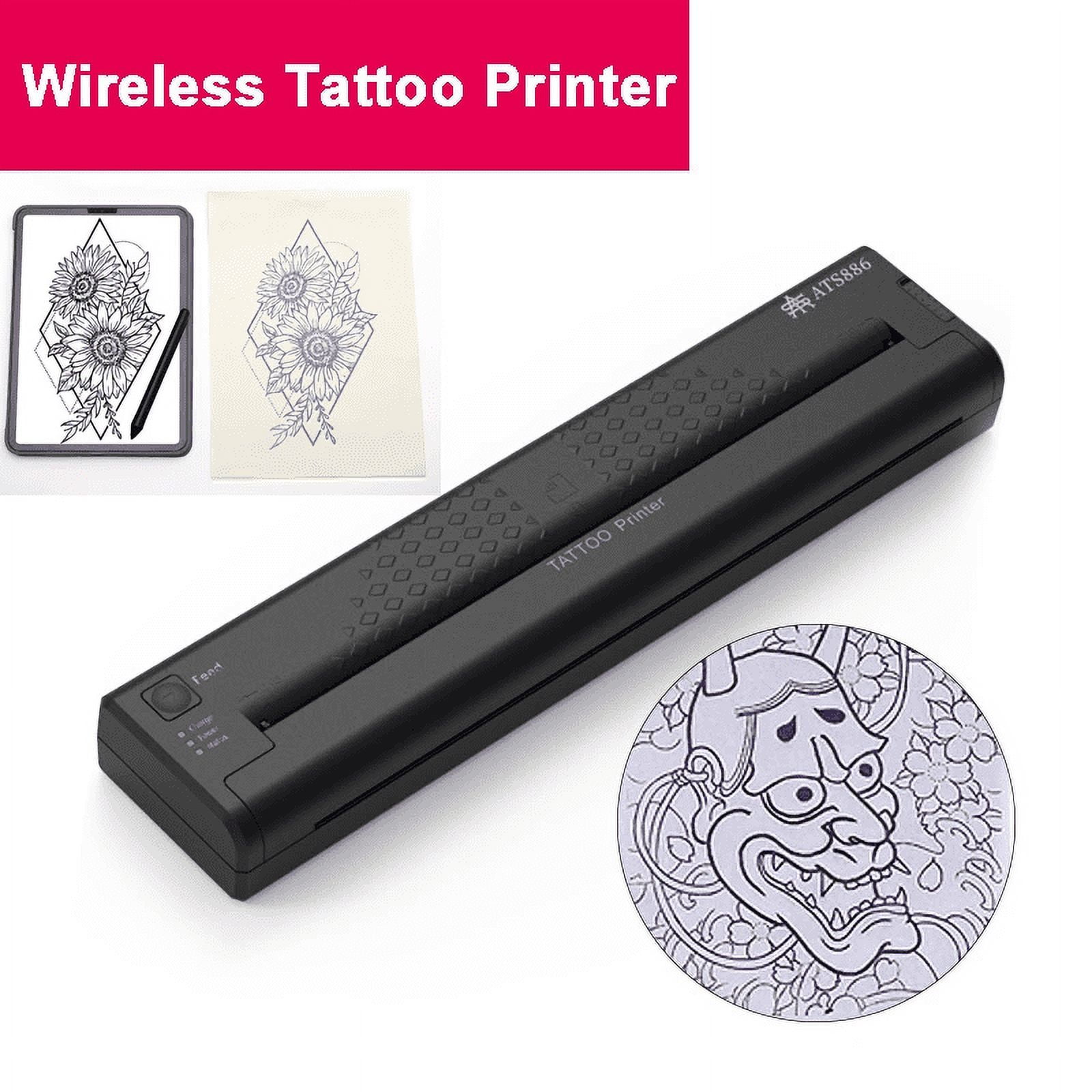 INKCHUM Tattoo Stencil Printer Bluetooth Tattoo Printer with 10pcs Transfer  Paper, 2500mAh Stencil Printer for Tattooing Compatible with iOS,Android