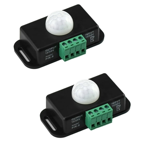 2 * DC 12V/24V PIR Motion Sensor Switch-black