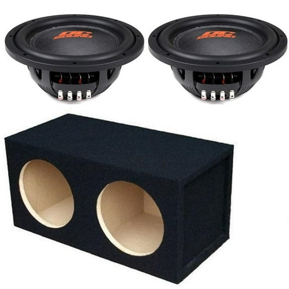 2 DC Sound DSW2000 10" Shallow-Mount Subwoofer 2000W DVC + Enclosure Box