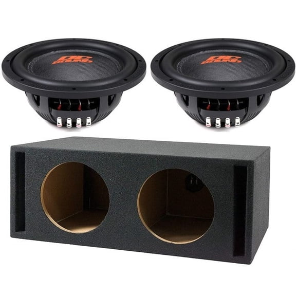 2 DC Sound DSW2500 12" Shallow-Mount Subwoofer 2500W DVC + Ported Enclosure Box