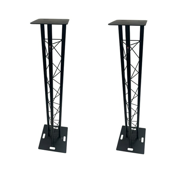(2) DJ Lighting 6.56 ft 2M Black Bolted Triangle Truss Light Dual Totem System