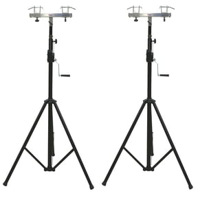(2) DJ Pro Lighting 10 Foot Crank Light Stand & (2) Square Truss T-Bar Adapter