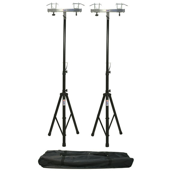 (2) DJ Pro Lighting 6 Foot Tripod Light Stand & (2) Square Truss T-Bar Adapter