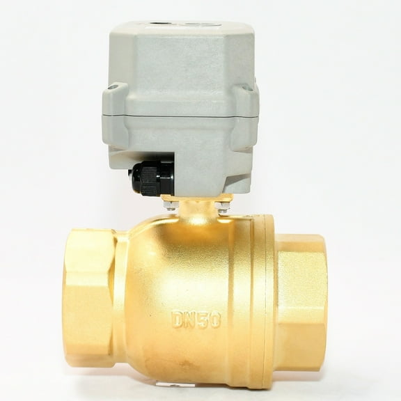 2" DN50 Two wires control Normally Closed Electric Ball Valve,AC24V Brass Motorized Ball Valve,With manual function