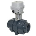 thumbnail image 1 of 2" DN50 Two wires control Normally Open Electric Ball Valve,AC24V PVC Motorized Ball Valve,With manual function, 1 of 5