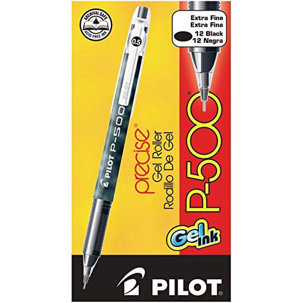DOZEN: Pilot Precise P-500 Gel Ink Rolling Ball Pens, Extra Fine