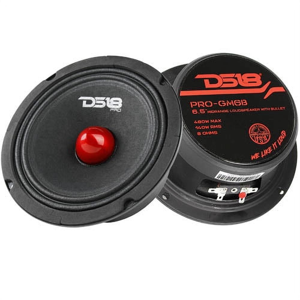 Haut-parleur DS18 PRO-GM6B 6,5 Pouces - 480W Max, 140W RMS, 8 Ohms, Bullet Midrange Pour Installation Audio