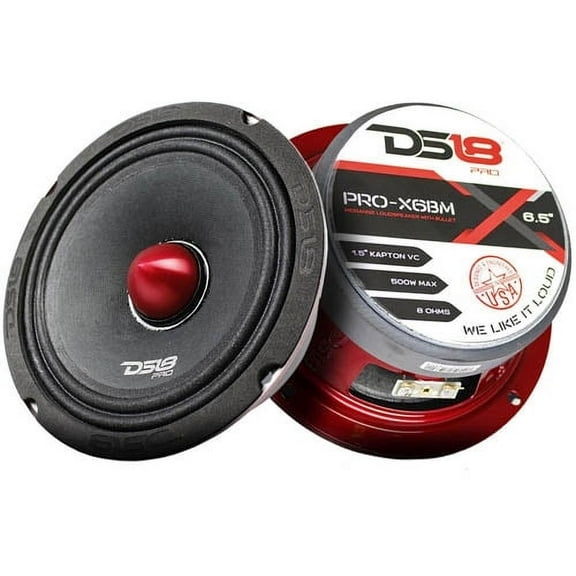 2 DS18 PRO-X6BM 1000W Max 6.5" Midrange Speakers Loudspeaker With Bullet 8 Ohm