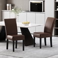 thumbnail image 1 of 2 Dark Brown Upholstered Dining Chair Group - Contemporary, Rubberwood Elegant, Legs, 1 of 7
