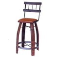 thumbnail image 1 of 2 Day Designs 169T24 24 in. Leather Stave Stool with Back, Tan, 1 of 1