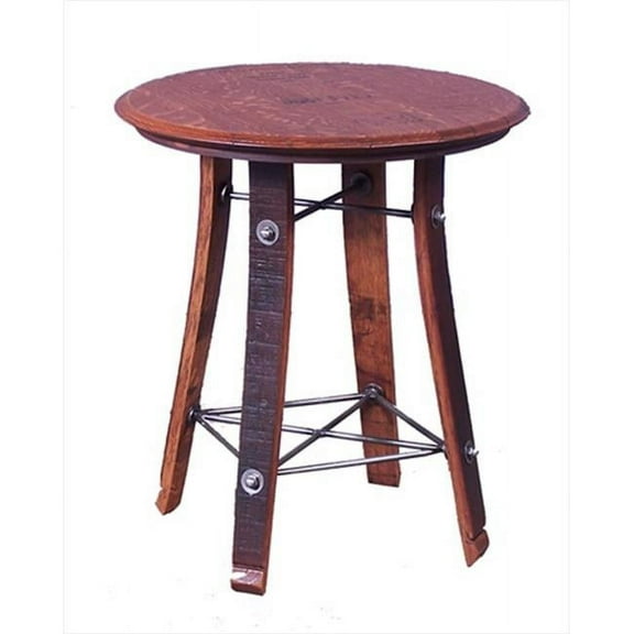 Southern Splinter 159 28 in. Wine Barrel Side Table