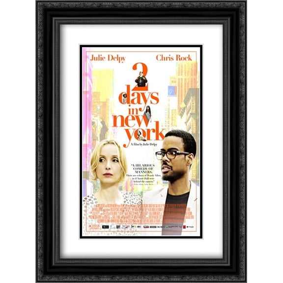 2 Days in New York 18x24 Black Ornate Wood Framed Movie Poster with Double Matting