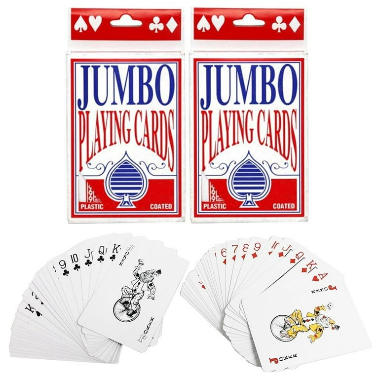 Generic Deck Jumbo Playing Cards for Rummy, Euchre, Pinochle