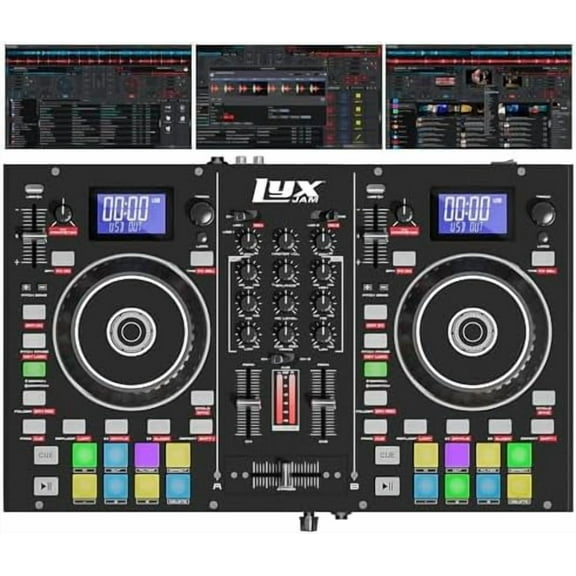 2-Deck Portable DJ Controller, Mixing Console with LCD Display | Manual Looping, USB,  Input, Record Output, 16 Performance Pads with Virtual DJ LE Software Included (Download)