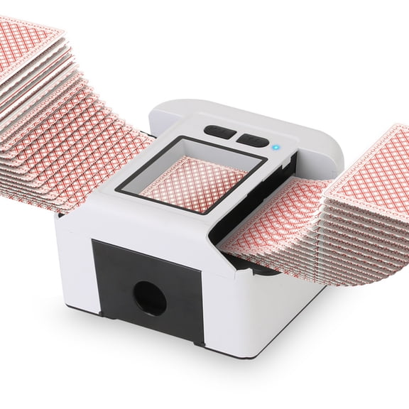 2 Deck Rechargeable Automatic Card Shuffler Professional Card Shuffler for for Texas Hold'em Poker UNO with Auto Manual Mode Handheld Desktop