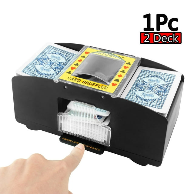 2 Decks Automatic Card Shuffler by Emlimny, Battery Operated Poker