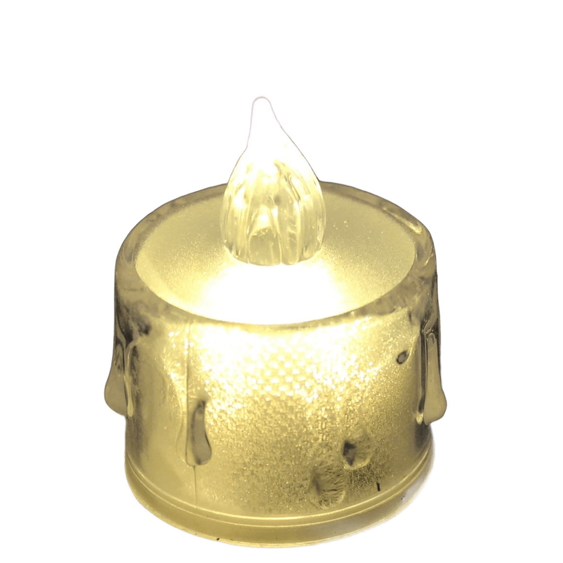2 in Decorative Warm White LED Candle, Flameless, Realistic Glow, Safe and Elegant Ambiance for Parties, Events and Home Décor, With On/Off Switch and Wax Drip Design, Shiny White