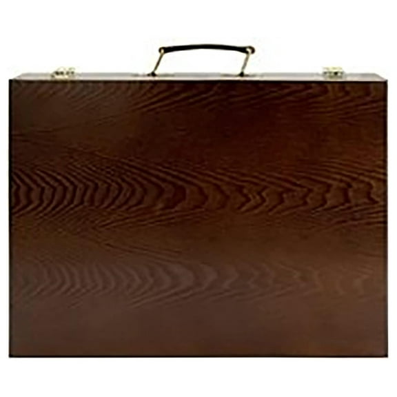 2 Deluxe Wood Artist Paint Box - Storage For Art Supplies, Paints, Mediums, Brushes, Compartment Storage, LightWeight, Travel - [Oil-Stained  Dark Walnut Finish]