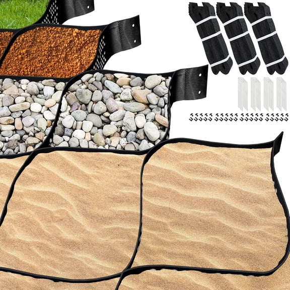 2" Depth Ground Grid for Gravel, 36x4 FT Geo Gravel Grid Driveway 1885 lbs per Sq Ft Load with Connection Buckles, Geo Cell Permeable Stabilization System for Driveways Walkway Slope Pathway & Garden