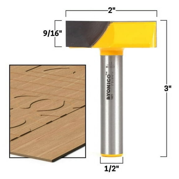 2" Diameter Bottom Cleaning Router Bit - 1/2" Shank - Yonico 14871