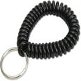 thumbnail image 1 of 2” Diameter Spiral Wrist Coil with Steel Key Ring, Flexible Wrist Band Key Chain Bracelet, Stretches to 12”, unisex-adult, Black, 1 of 4