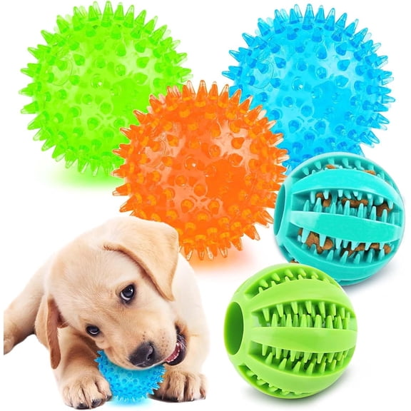 2 Different Functions Interactive Ball for Dogs 2.5" Squeaky  Balls Toys and Puppy    Balls for Small Dogs for Clean  and  (5Pcs)