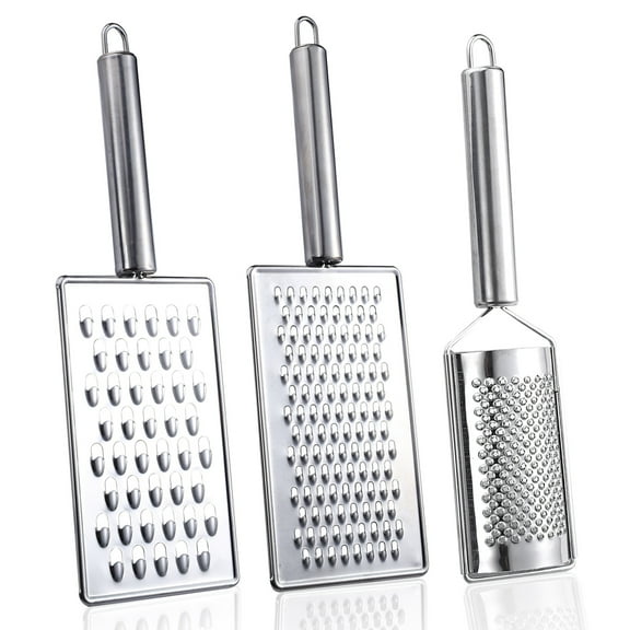 2 Different Hole Sizes Cheese Grater and Ginger Grater Set, Stainless Steel Zester Grater Cambered Lemon Zester, Small Handheld Cheese Shredder for Kitchen Vegetable Food Fruit Chocolate