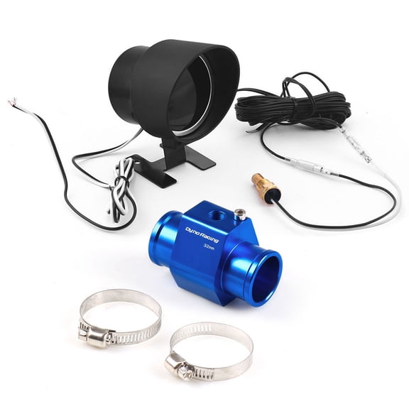 2'' Digital Car Water Temp Gauge 1/8NPT+Voltmeter w/32mm Joint Sensor Adapter