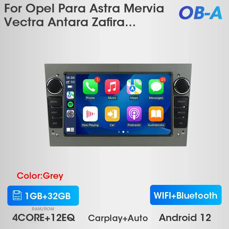 1 pezzo Radio per auto Android 12 SEPTON universale per Opel Astra H J 2004 Vectra Vauxhall Antara Zafira Corsa C D Vivaro Meriva Veda con CarPlay senza fili, Android Auto, riproduzione