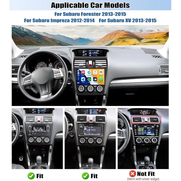 2 Din Android 14 Car Stereo GPS Navigation for Subaru Forester WRX/XV 2012-2015 with Carplay and Android Auto 4+64G 9inch Car Radio Player with Bluetooth WiFi FM/RDS SWC Mirror Link Split Screen