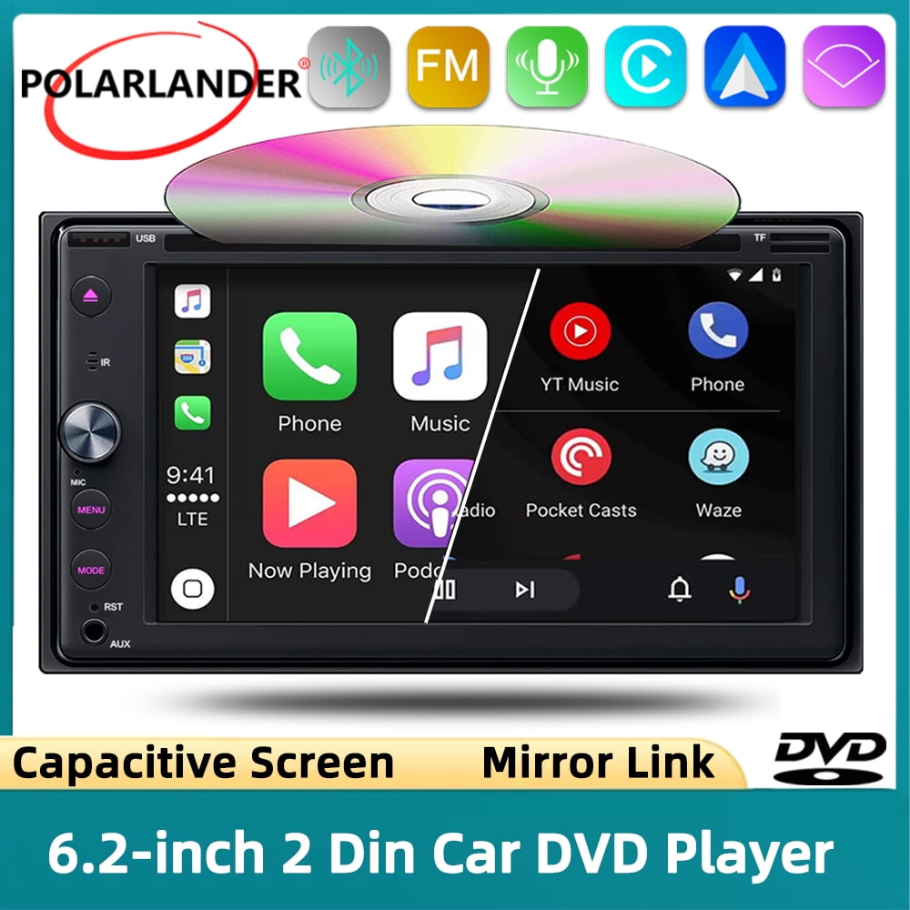 2 Din Car Stereo + Camera CD/DVD Player with Apple Carplay & Android