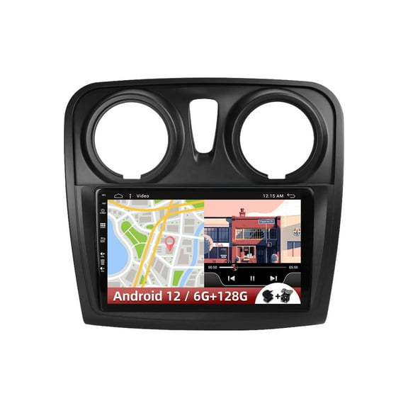 Sehmtoo Car Radio 2 Din Car Stereo Radio Player GPS Sat Nav Android 12 In Dash For Dacia Logan 2 Sandero 2012-2017-Free LED Camera&Mic- Support Carplay/DSP/DAB+/FM/RDS/Bluetooth/SWC- 6G+128G