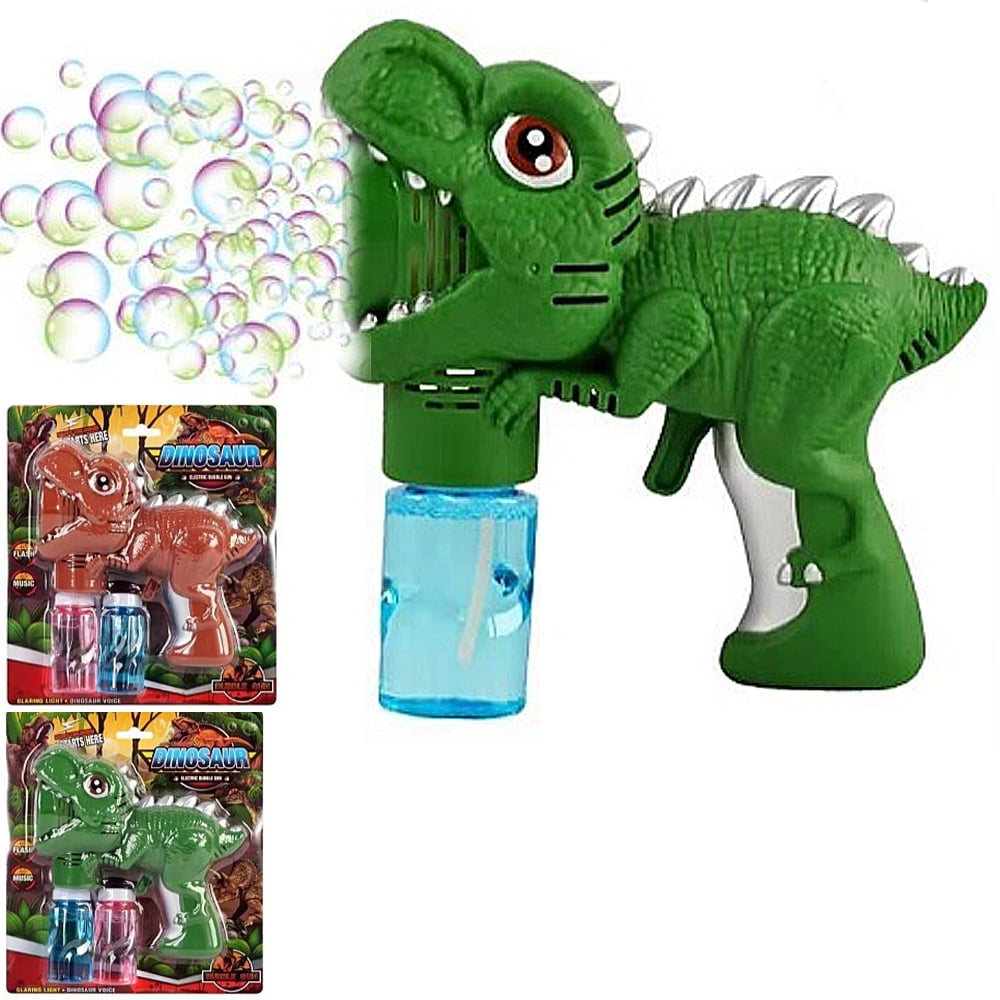 2 Dinosaur Bubble Machine Guns Blower Wand Light Up Toddler Toys Party
