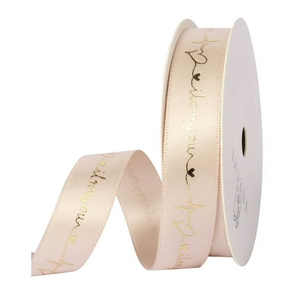 2 Dollar Items 1.5" Khaki Love You Grosgrain Ribbon 10 Yards